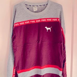 Oversized VS pink sweatshirt burgundy maroon mahogany